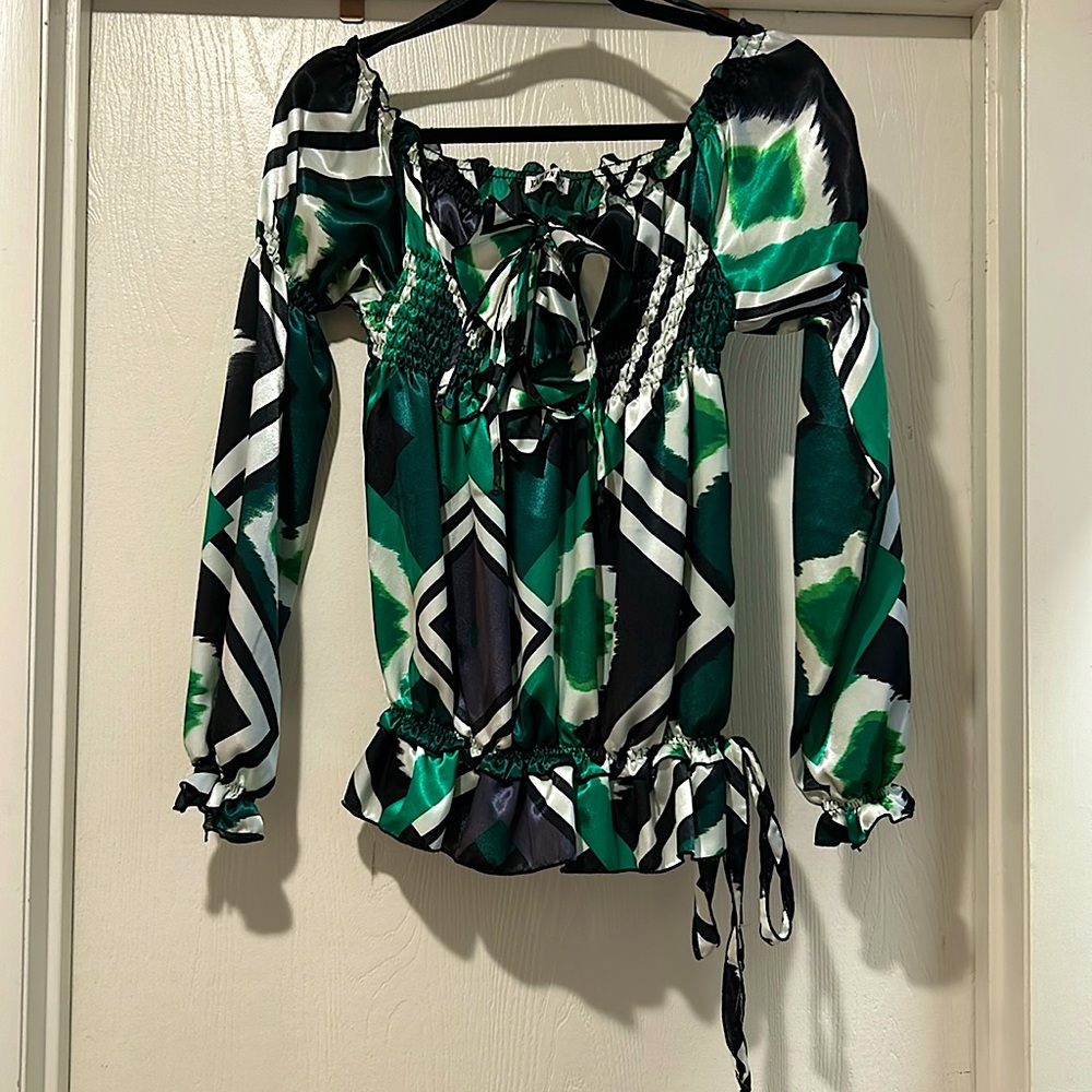 Green Long Sleeve Women’s Blouse